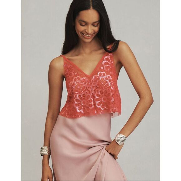 NWT Anthropologie Sequin Floral Camisole - Picture 1 of 9